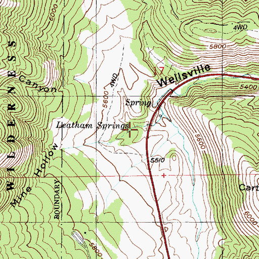 Topographic Map of Leatham Springs, UT