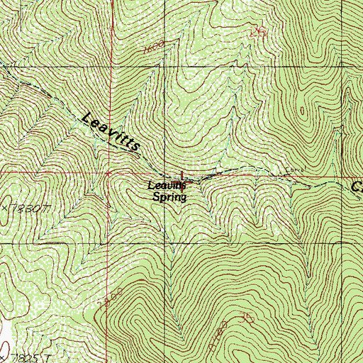 Topographic Map of Leavitts Spring, UT