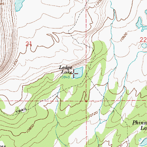 Topographic Map of Ledge Lake, UT
