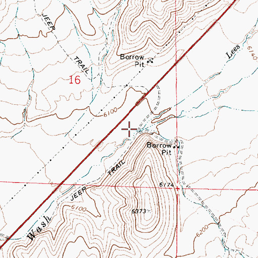 Topographic Map of Lees Spring Wash, UT