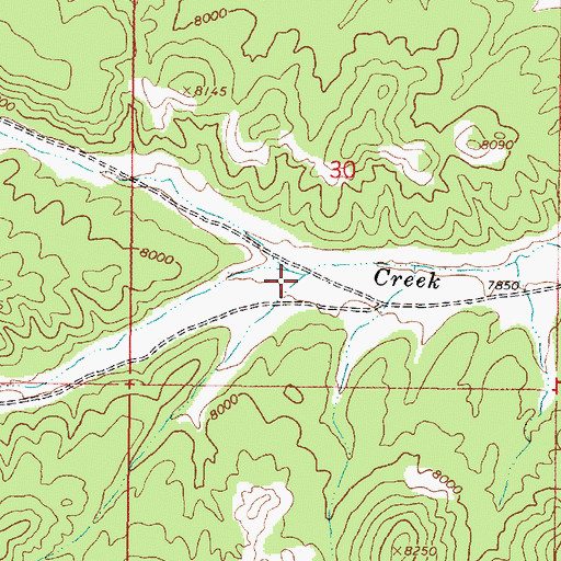 Topographic Map of Left Fork Blue Fly Creek, UT