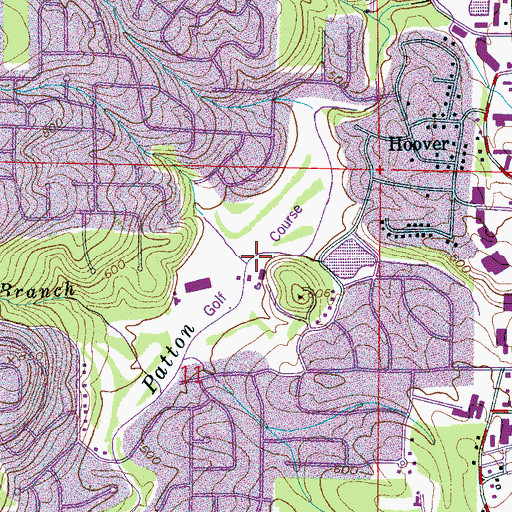 Topographic Map of Green Valley Golf Course, AL