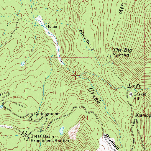 Topographic Map of Left Fork Cotton Creek, UT