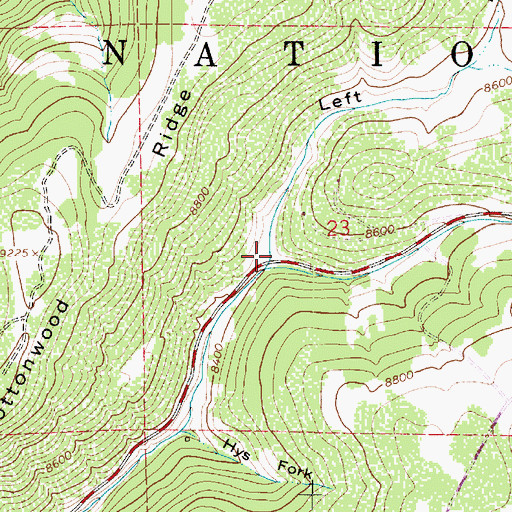 Topographic Map of Left Fork Cottonwood Canyon, UT