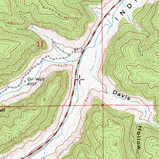 Topographic Map of Left Fork Indian Canyon, UT