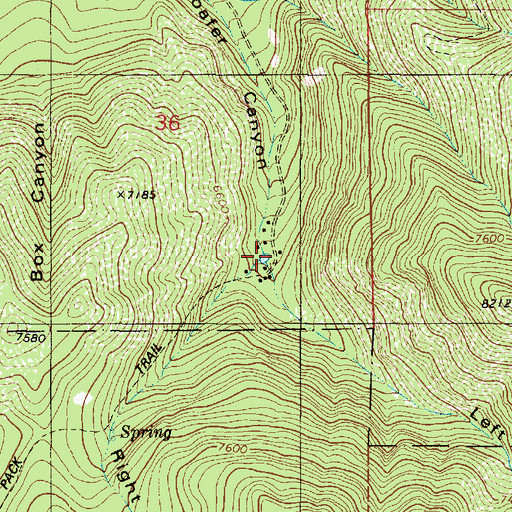 Topographic Map of Left Fork Loafer Canyon, UT