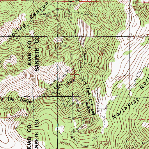 Topographic Map of Left Fork Log Hollow, UT