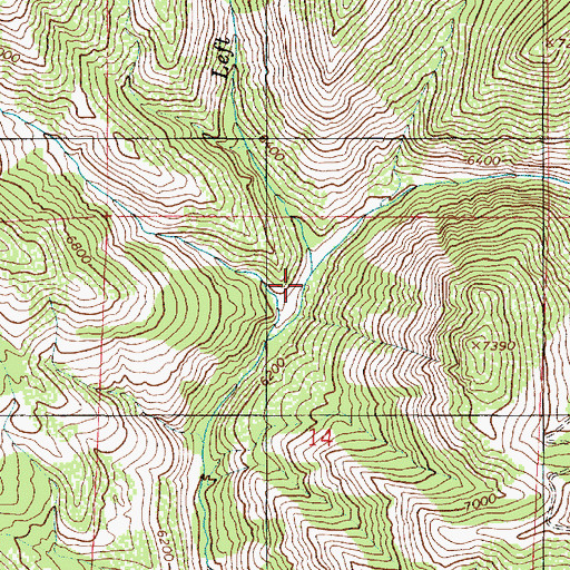 Topographic Map of Left Fork Middle Fork Ogden River, UT