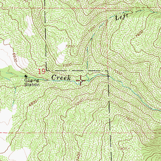 Topographic Map of Left Fork Oak Creek, UT