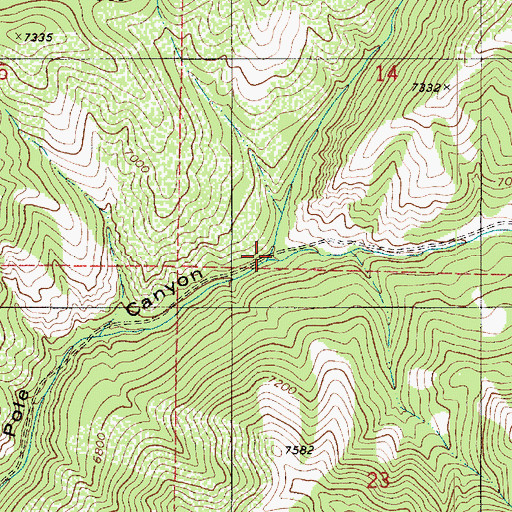 Topographic Map of Left Fork Pole Creek, UT