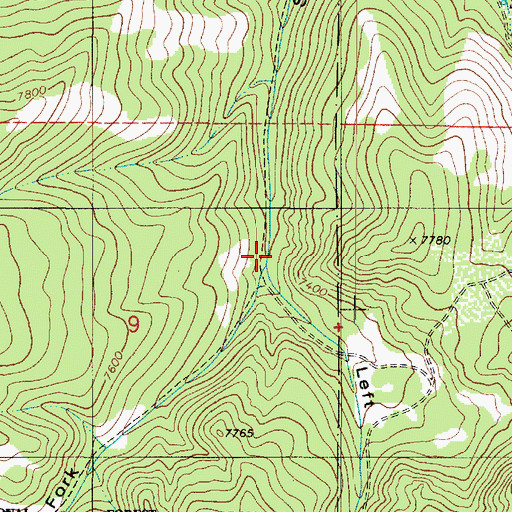 Topographic Map of Left Fork Spencer Canyon, UT