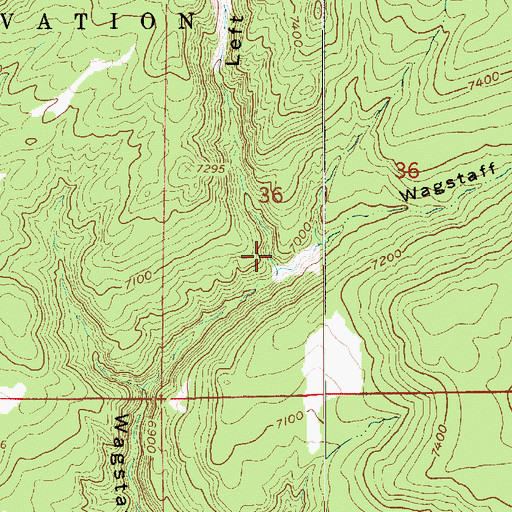 Topographic Map of Left Fork Wagstaff Hollow, UT