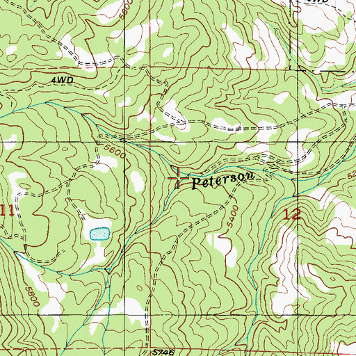 Topographic Map of Left Hand Fork Peterson Creek, UT