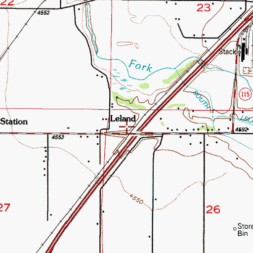 Topographic Map of Leland, UT