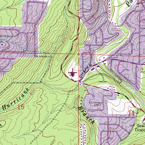 Topographic Map of Gwin School, AL