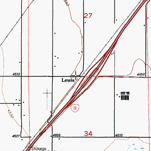Topographic Map of Lewis, UT