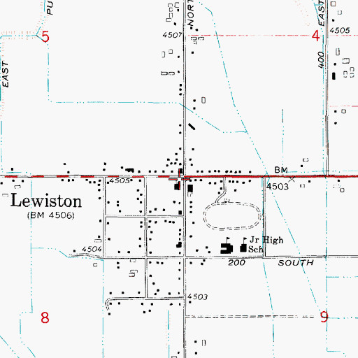 Topographic Map of Lewiston, UT