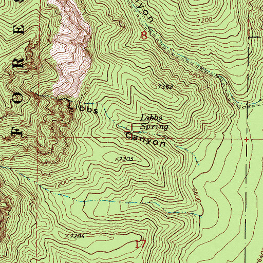 Topographic Map of Libbs Spring, UT