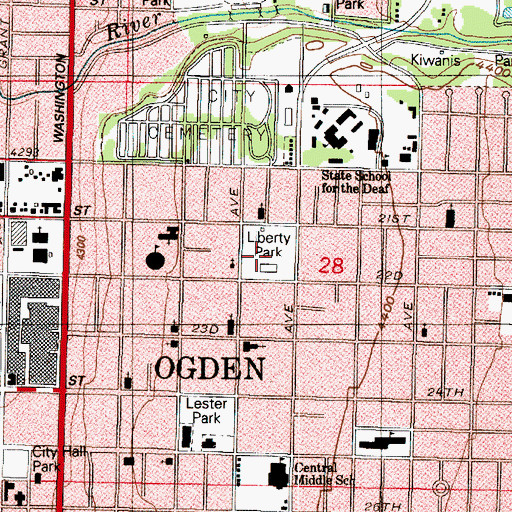 Topographic Map of Liberty Park, UT