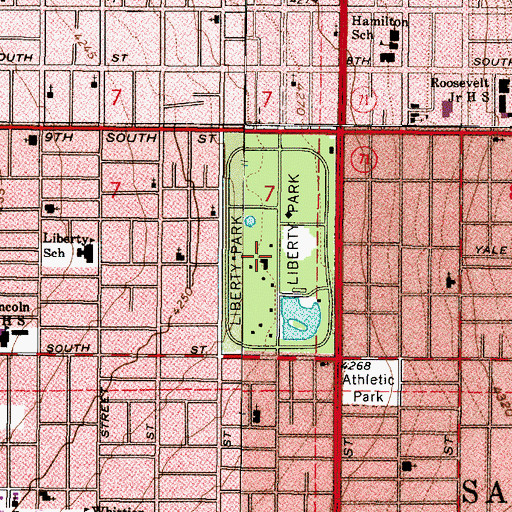 Topographic Map of Liberty Park, UT
