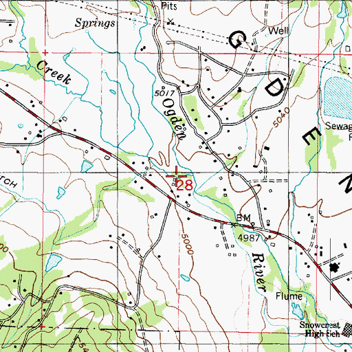 Topographic Map of Liberty Spring Creek, UT
