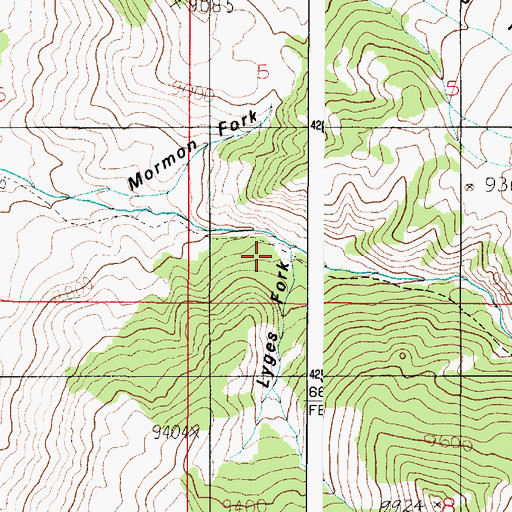 Topographic Map of Lighah Fork, UT