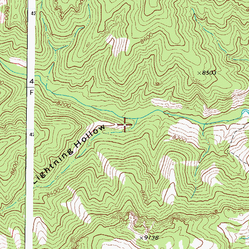 Topographic Map of Lightning Hollow, UT