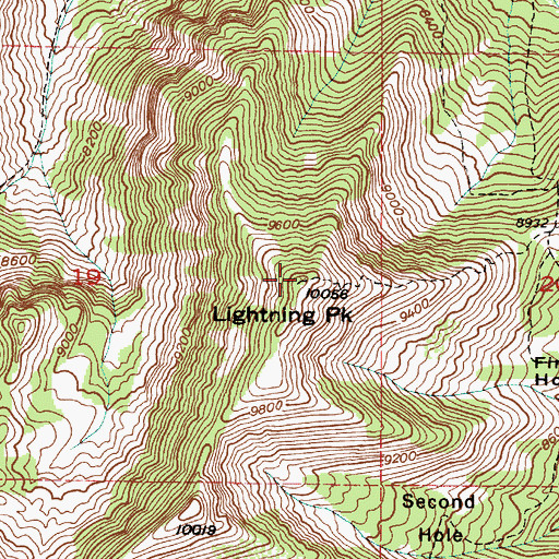 Topographic Map of Lightning Peak, UT