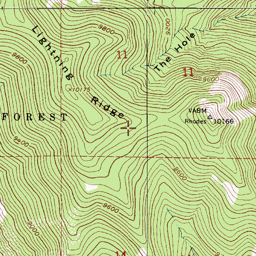 Topographic Map of Lightning Ridge, UT