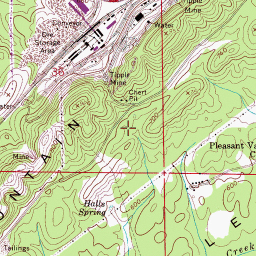 Topographic Map of Halls Tank (historical), AL