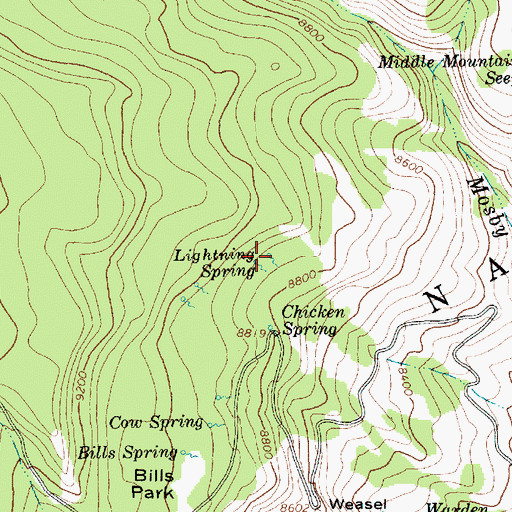 Topographic Map of Lightning Spring, UT