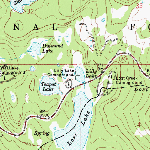 Topographic Map of Lilly Lake, UT