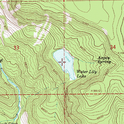 Topographic Map of Water Lily Lake, UT