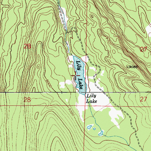 Topographic Map of Lily Lake, UT