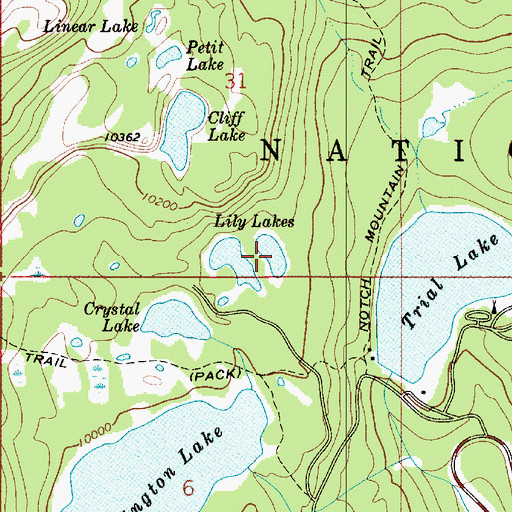 Topographic Map of Lily Lakes, UT