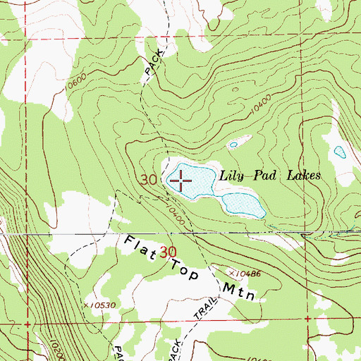 Topographic Map of Lily Pad Lakes, UT