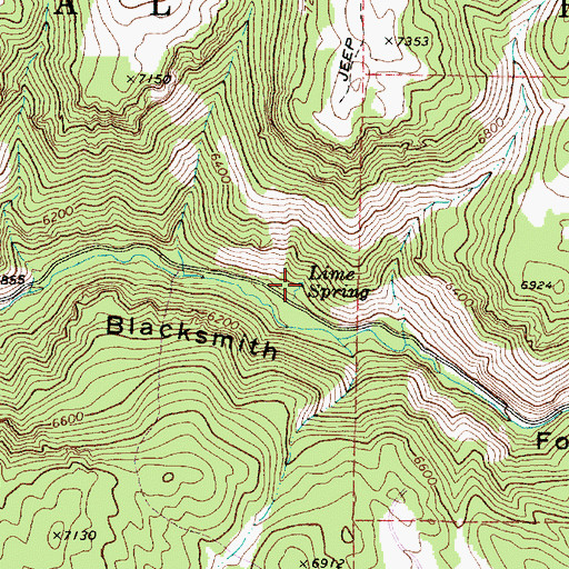 Topographic Map of Lime Spring, UT