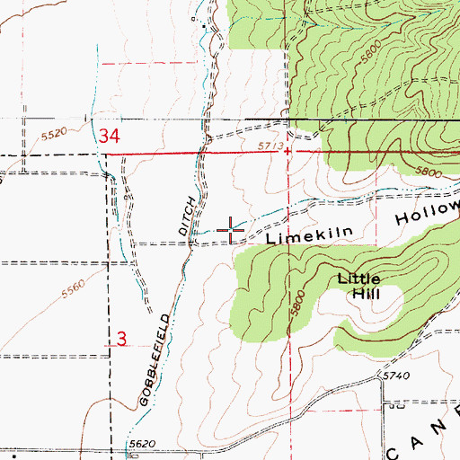 Topographic Map of Limekiln Hollow, UT