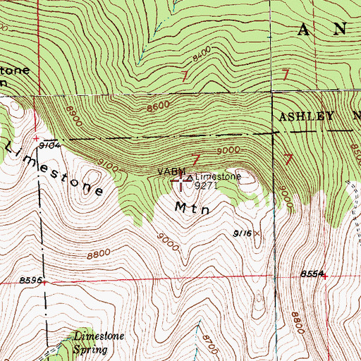 Topographic Map of Limestone Mountain, UT