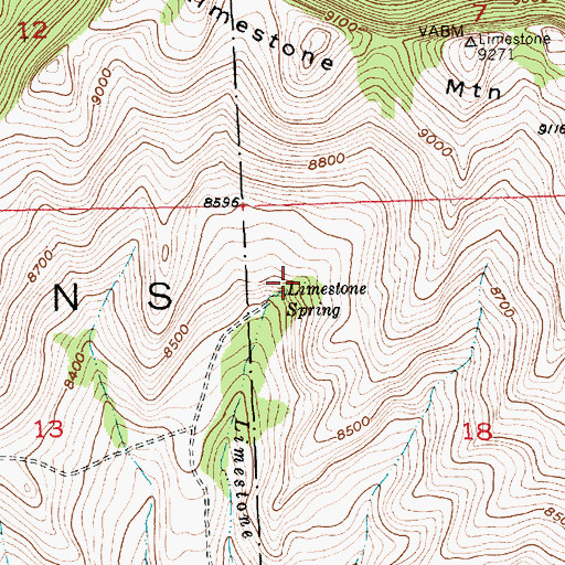 Topographic Map of Limestone Spring, UT