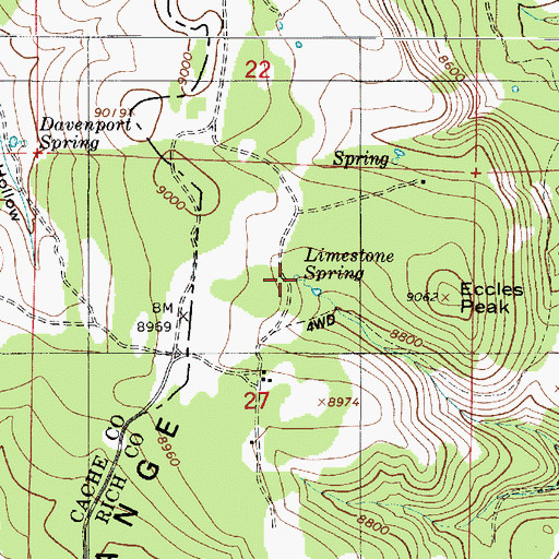 Topographic Map of Limestone Spring, UT