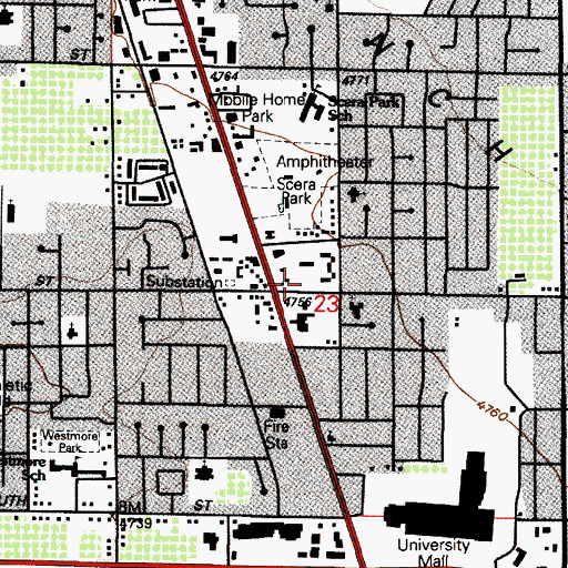 Topographic Map of Lincoln High School, UT
