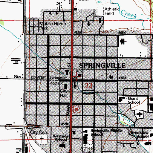 Topographic Map of Lincoln School, UT