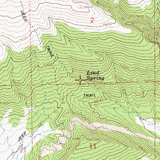 Topographic Map of Lind Spring, UT