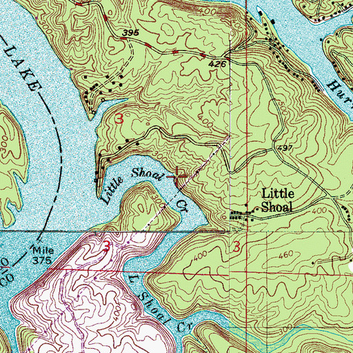 Topographic Map of Henderson Camp, AL