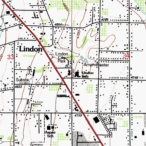 Topographic Map of Lindon Elementary School, UT