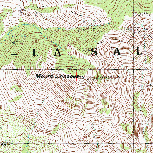 Topographic Map of Mount Linnaeus, UT