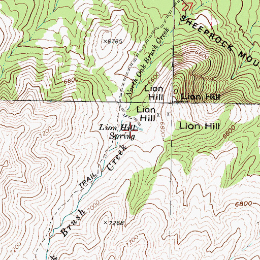 Topographic Map of Lion Hill Spring, UT