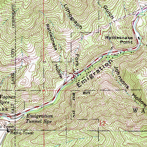 Topographic Map of Lithograph Fork, UT
