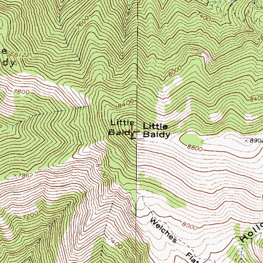 Topographic Map of Little Baldy, UT